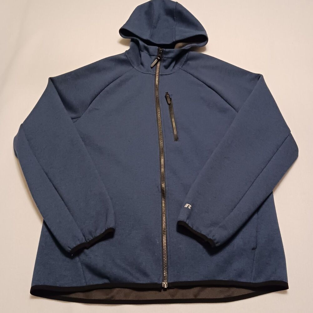Russell Fusion Knit Men's M 38-40 Navy Full Zip Hoodie